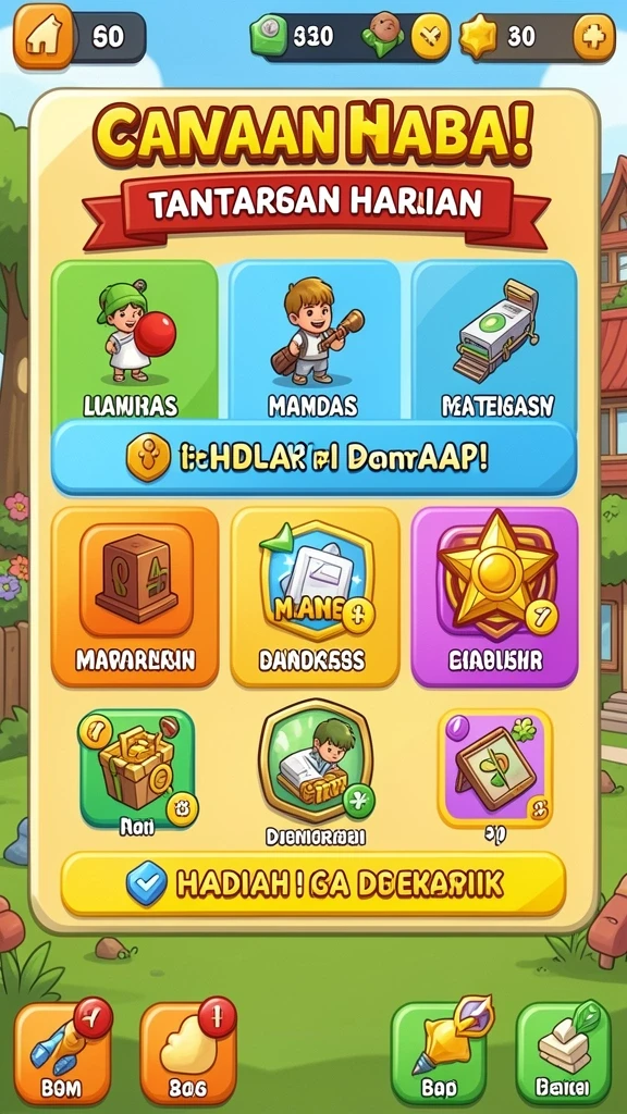 Tangkapan layar menunjukkan tampilan awal permainan yang menarik.