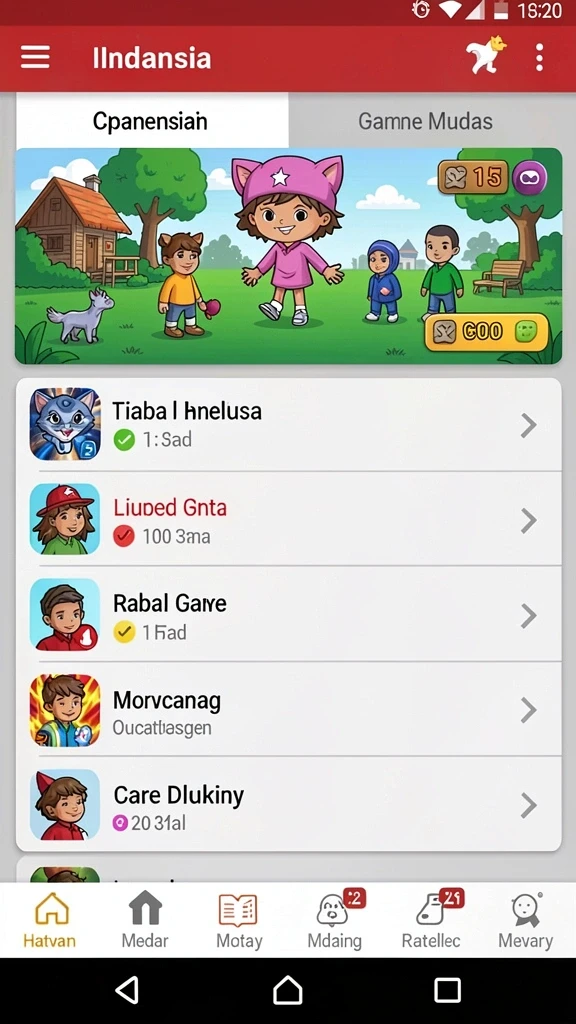Screenshot karakter dengan berbagai pilihan kostum menarik.