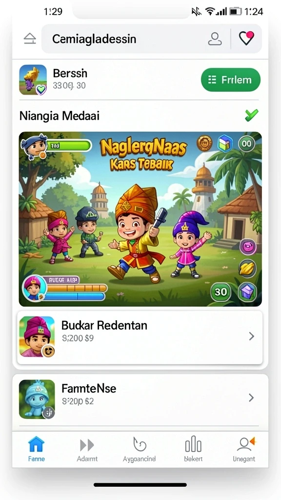 Tampilan awal yang menarik dan user-friendly.