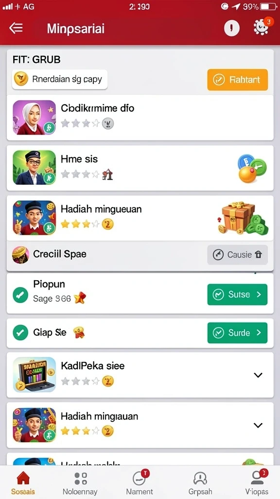 Tampilan menarik dari permainan yang sedang berlangsung.
