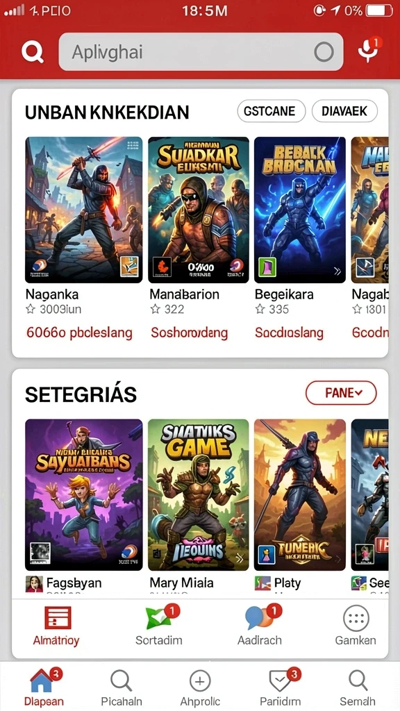 Fitur permainan yang beragam dan mudah diakses.