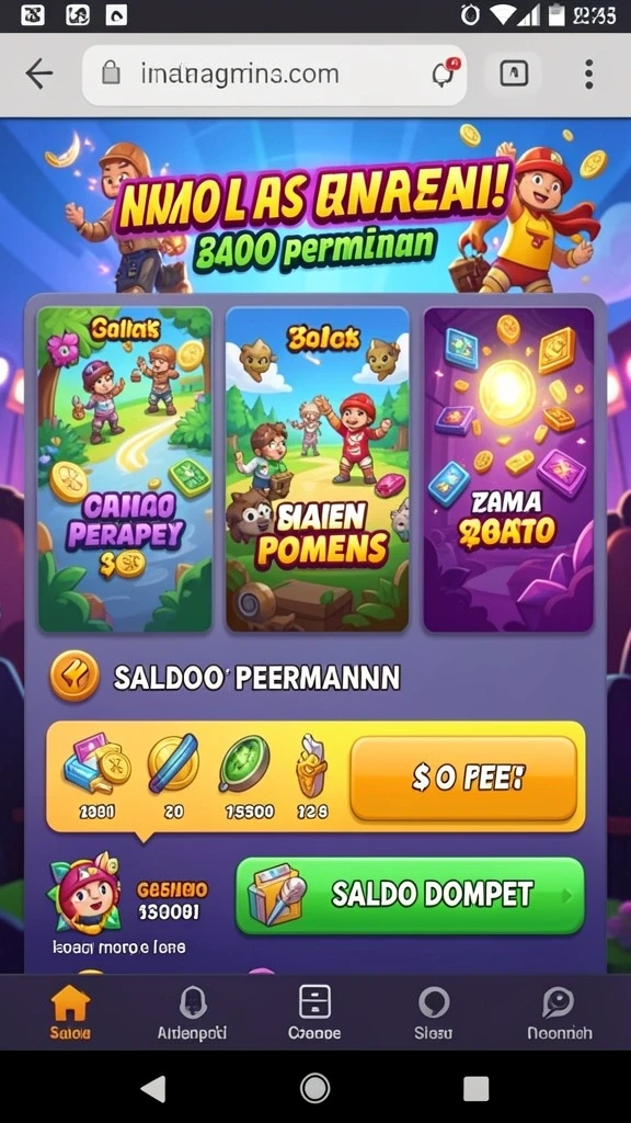 Screenshot karakter utama dalam petualangan.