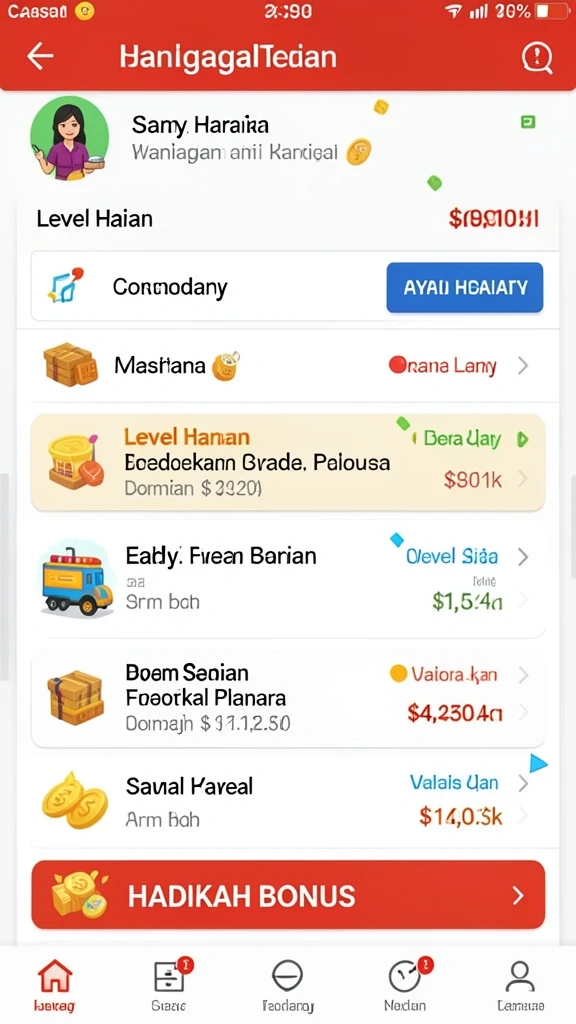 Karakter unik dengan kemampuan berbeda di setiap level.