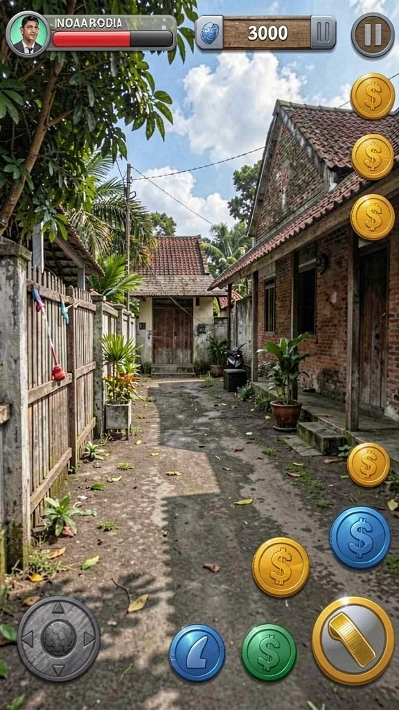 Menampilkan salah satu level menantang dalam game.