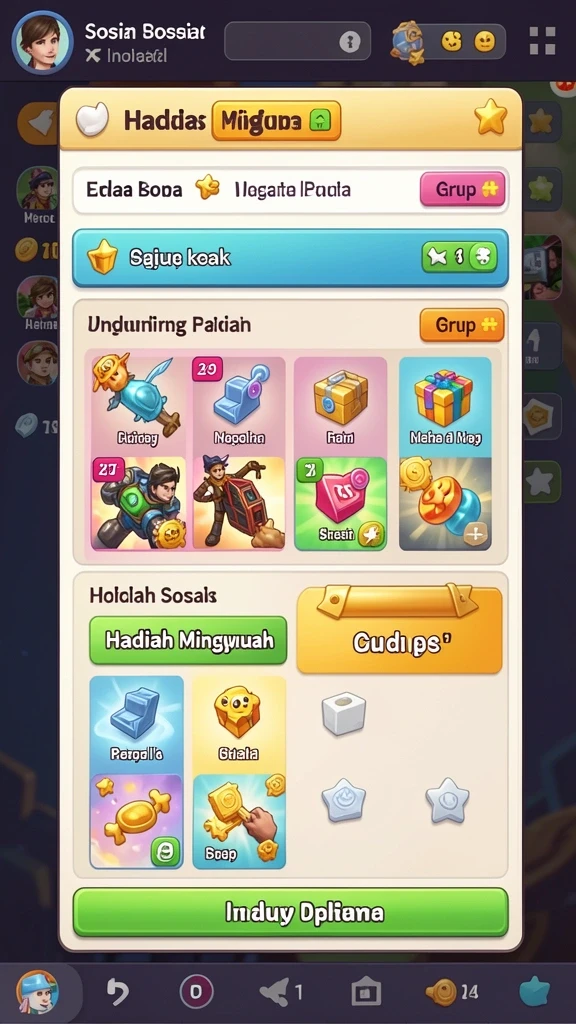 Screenshot menunjukkan halaman bonus harian yang dapat diklaim.